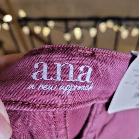 a.n.a Soft Drape Womens Plus High Rise Wide Leg Jeans Pink Red Size 16 - Picture 11 of 14